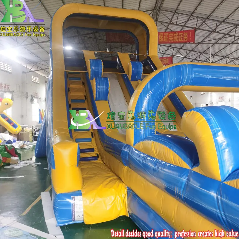 Lead free backyard kids inflatable water slide with pool Super Splash water slide