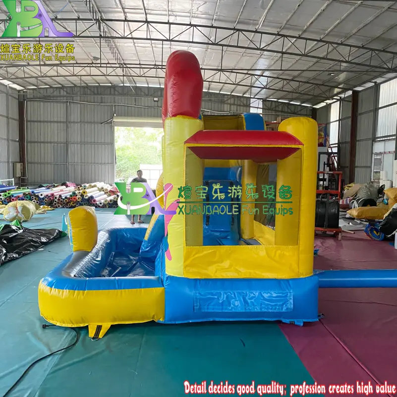 New design commercial mini bounce house water slide with pool inflatable bouncer