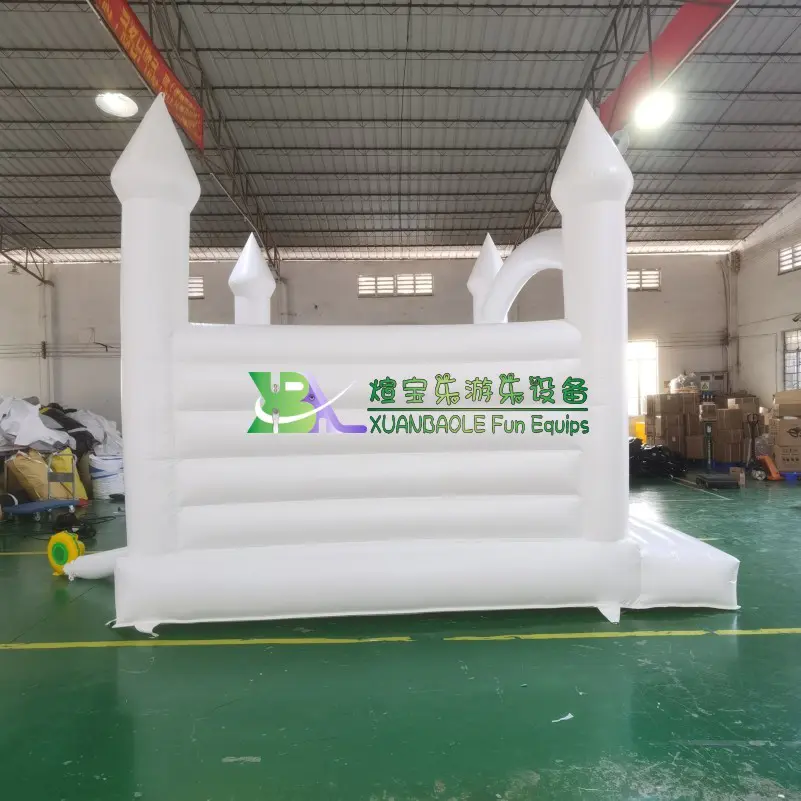Outdoor Special 15ft White Wedding Inflatable Bouncy Castle Jumping House For Party