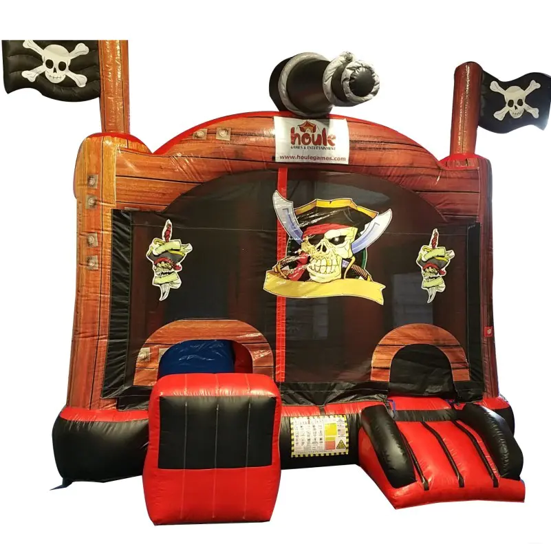 Giant Inflatable Pirate Games Inflatable Bounce Castle Slide Combo House with Air Blower