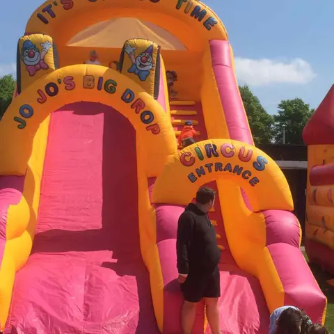 Circus Joker Adults Kids Inflatable Clown Slide, Jo Jo's Big Drop Inflatable