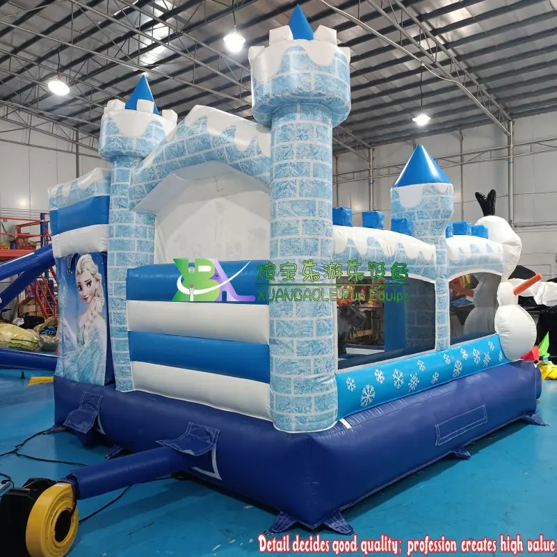 Inflatable Snow Queen bouncer Frozen Ice Princess themed bouncy castle outdoor trampoline
