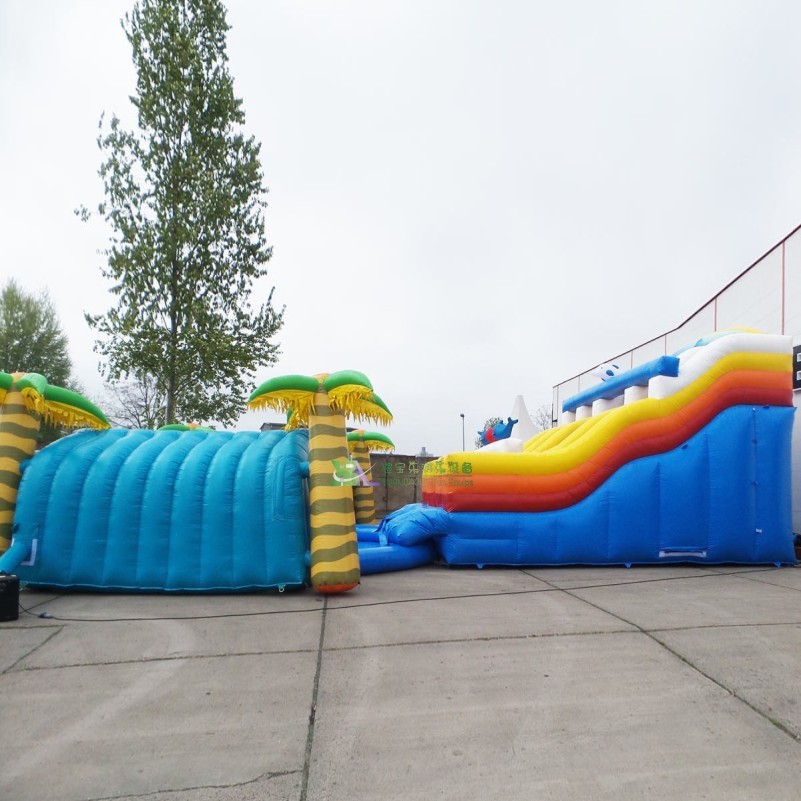 Factory inflatable castle slides Pool slide, large water park big big pool Ocean World ship