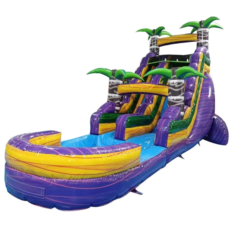 Falls Adventure Backyard Splash Water Slide N Pool/ Purple&Yellow Marble inflatable water slides