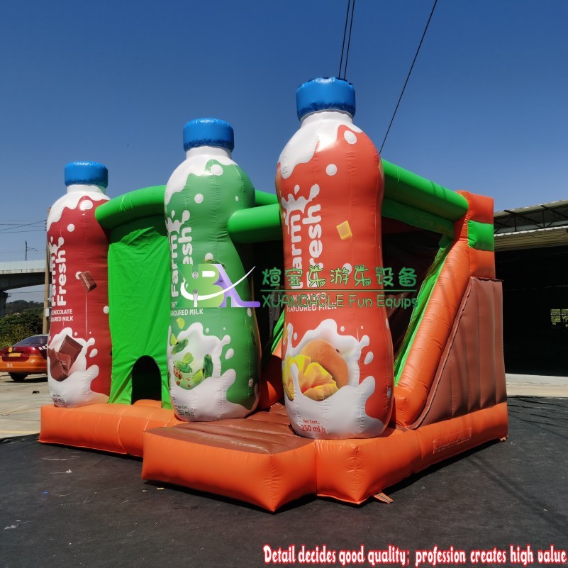 Factory Custom farm fruit juice fresh milk Inflatable Bounce Castle Outdoor Inflatable Bouncing Combo game