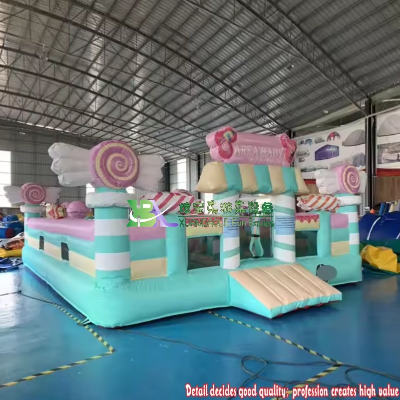 Pastel Candy House Inflatable Bouncy Castle Party Carnival Jumping Bouncer Playground