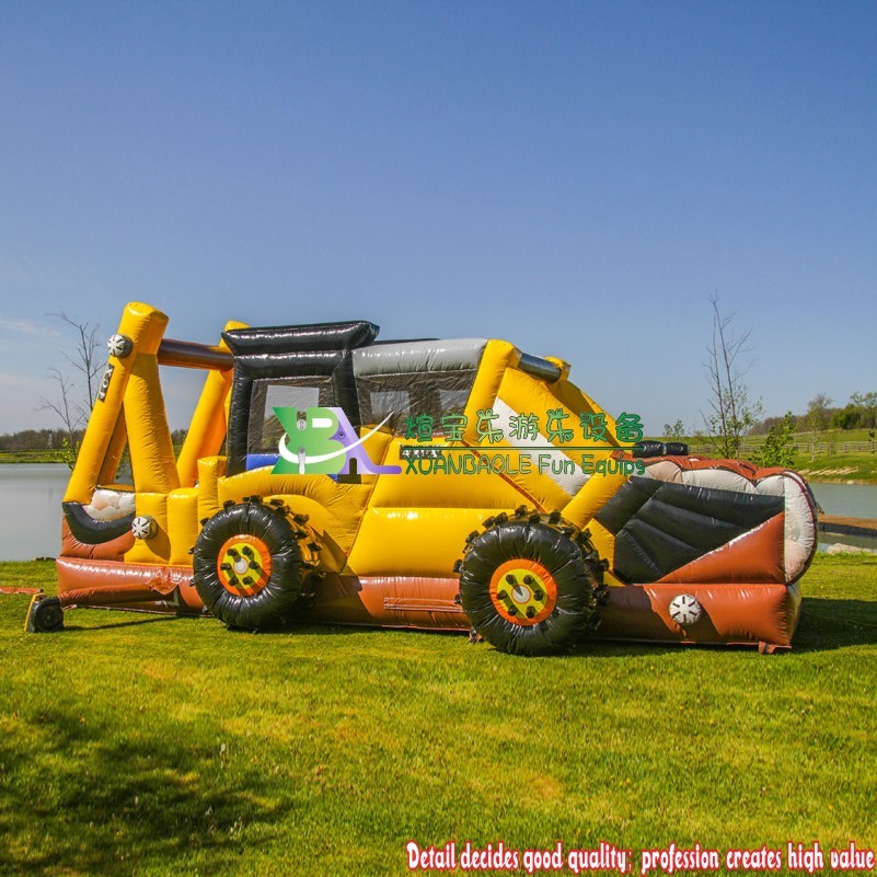 Inflatable car themed obstacle trampoline game