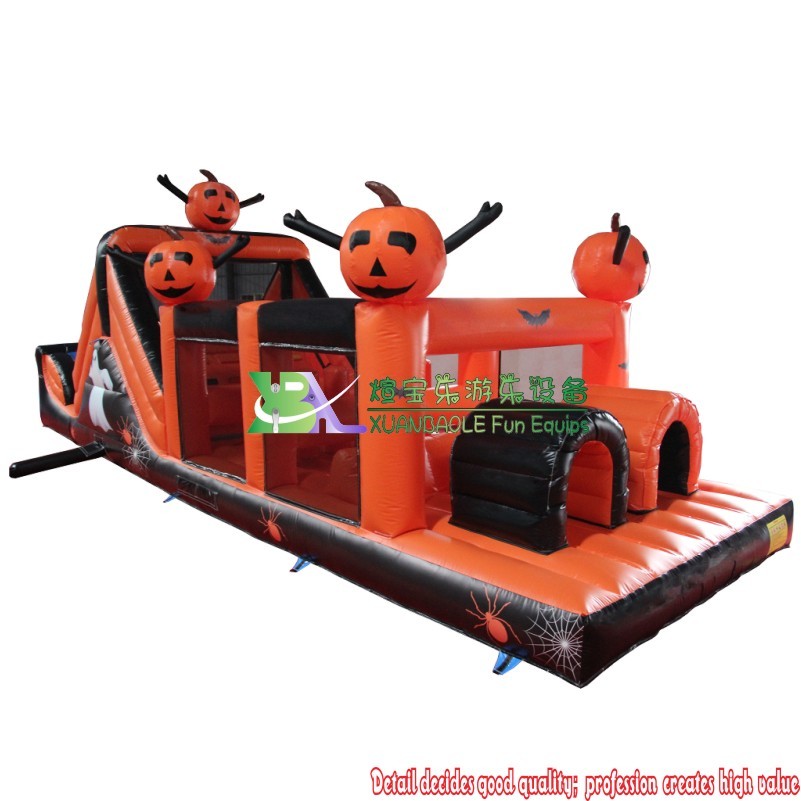 Quality Outdoor Inflatable obstacle run inflatable pumpkin Halloween Theme Inflatable Obstacle Course
