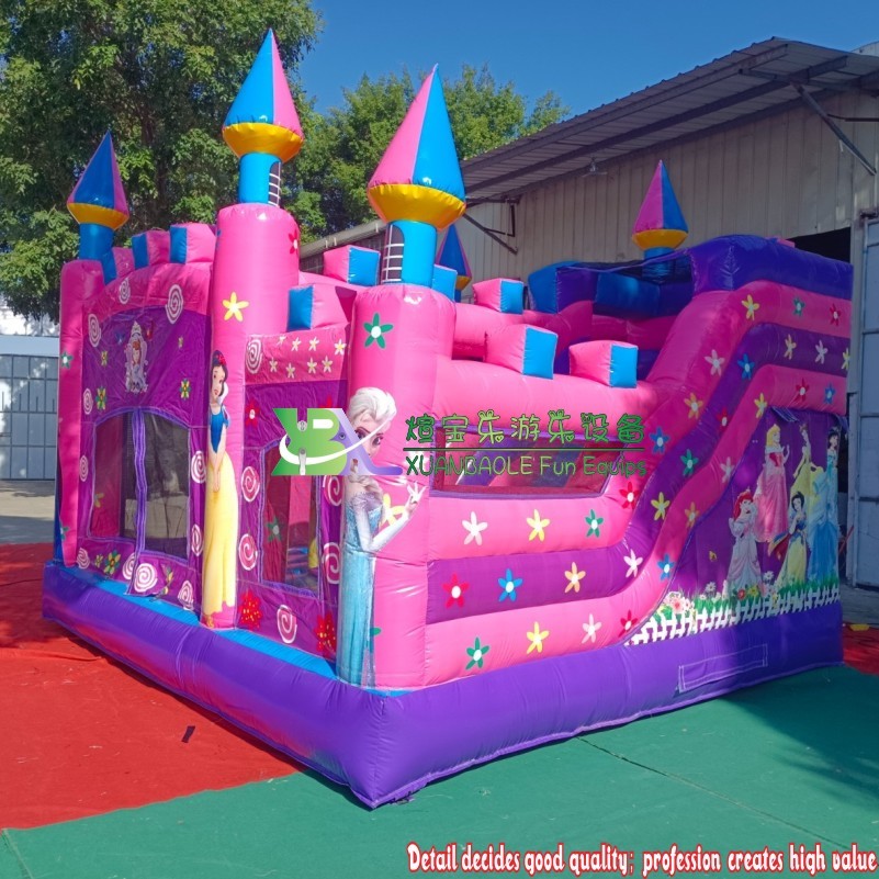 Pink Princess Inflatable Bouncy House Inflatable Bouncy with Slide combo