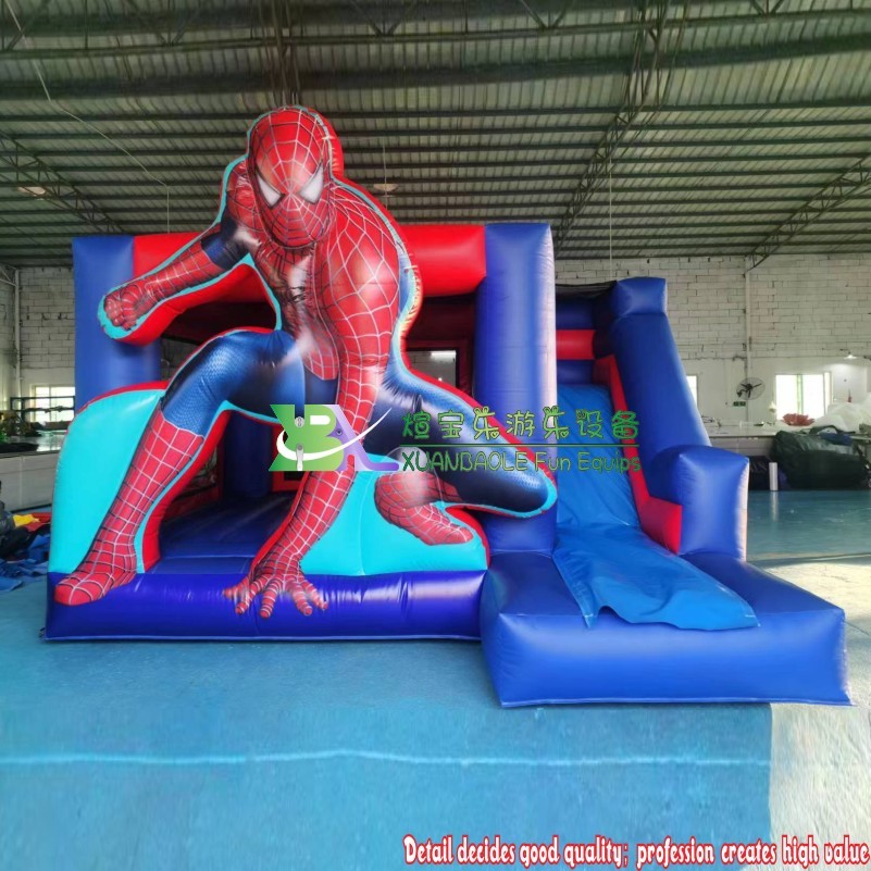 New Inflatable 3D Spider-Man Themed Combo Bouncing Slide Unleashed for Fun
