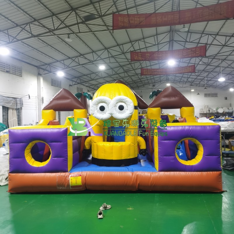 2024 Popular Minions Inflatable Cartoon Castle Combo, Custom Trampoline With Slide Jump Bounce House