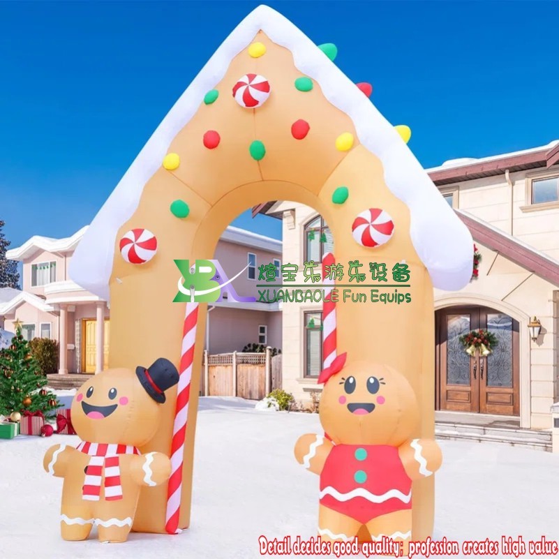 Customized 11.8 FT Christmas Inflatable Gingerbread Archway Christmas Inflatable Arch From China