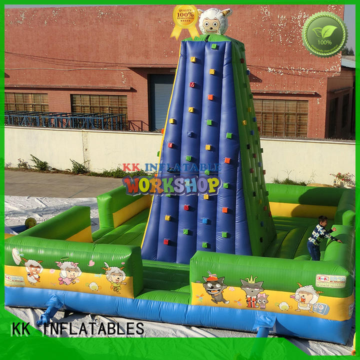 KK INFLATABLE giant kids climbing wall factory direct for entertainment