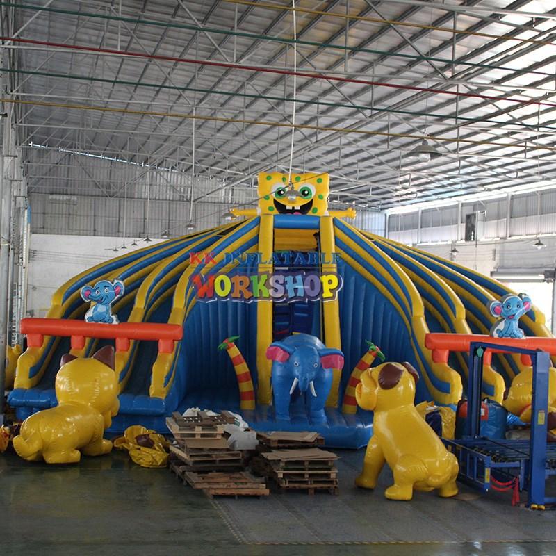 KK INFLATABLE creative design kids inflatable water park multichannel for beach-1
