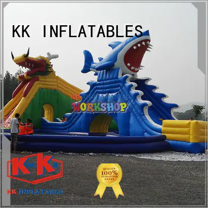 blue inflatable water parks factory price for children KK INFLATABLE