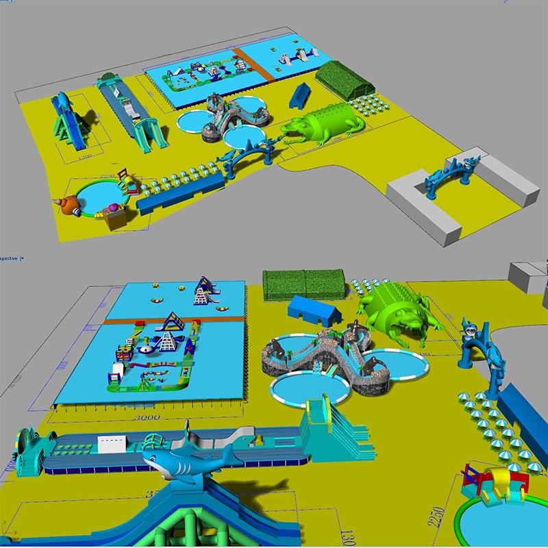 KK INFLATABLE creative design inflatable theme playground factory price for seaside-3
