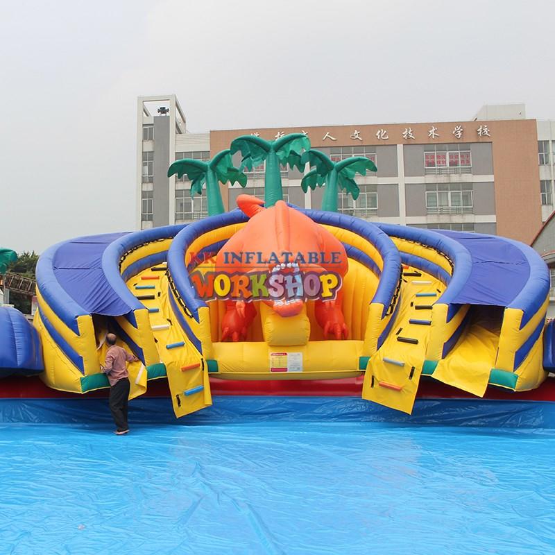 KK INFLATABLE large inflatable water playground slide pool combination for children-1