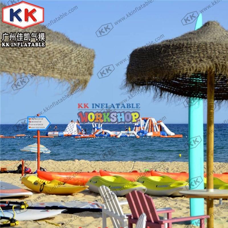 slide pool combination inflatable water parks blue for seaside KK INFLATABLE-1