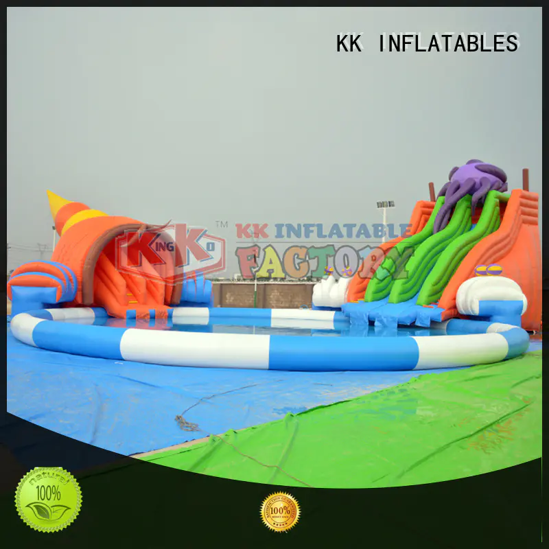 KK INFLATABLE multichannel slide water inflatables manufacturer for beach seaside