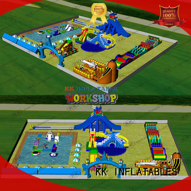 KK INFLATABLE cartoon inflatable water parks supplier for paradise