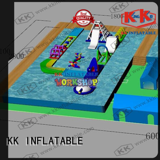 KK INFLATABLE hot selling kids inflatable water park blue for paradise