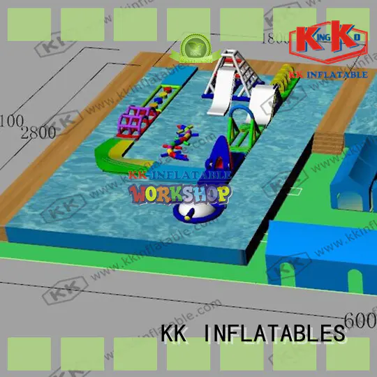 kids inflatable water park slide pool combination for seaside KK INFLATABLE