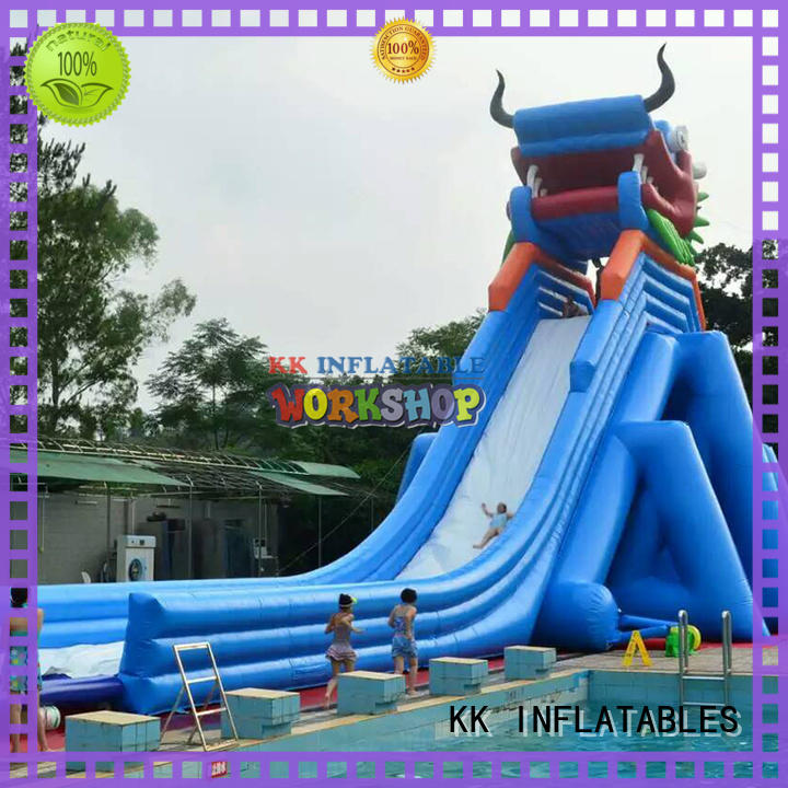 large inflatable pool slides