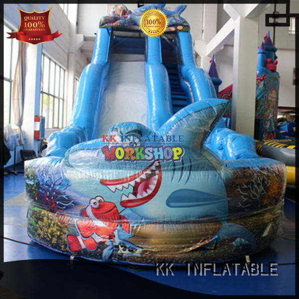 jump bed bounce house with slide transparent pig for swimming pool KK INFLATABLE