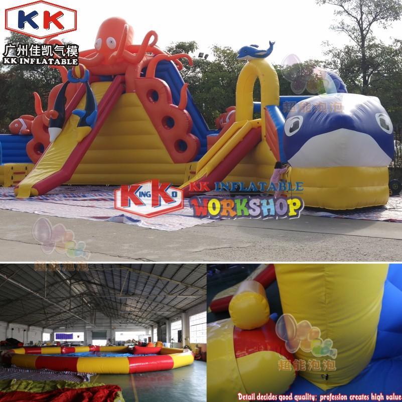 KK INFLATABLE blue inflatable theme park animal modelling for amusement park-3