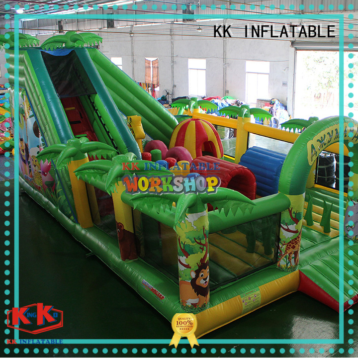 aircraft blow up obstacle course good quality for playground KK INFLATABLE