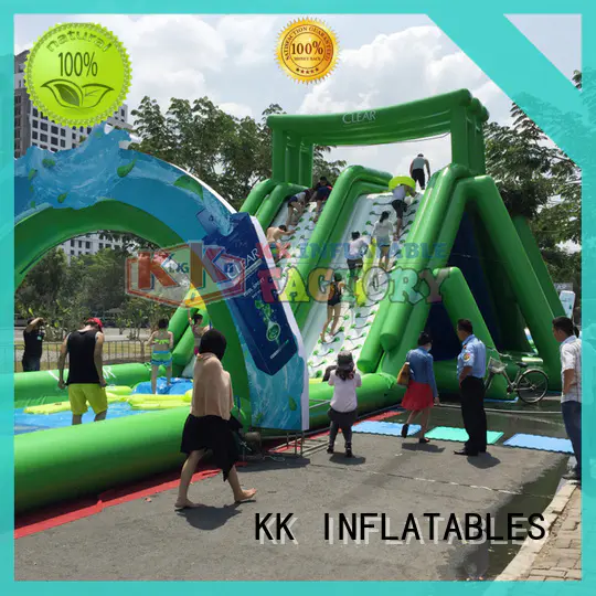 cartoon inflatable water playground multichannel for seaside KK INFLATABLE