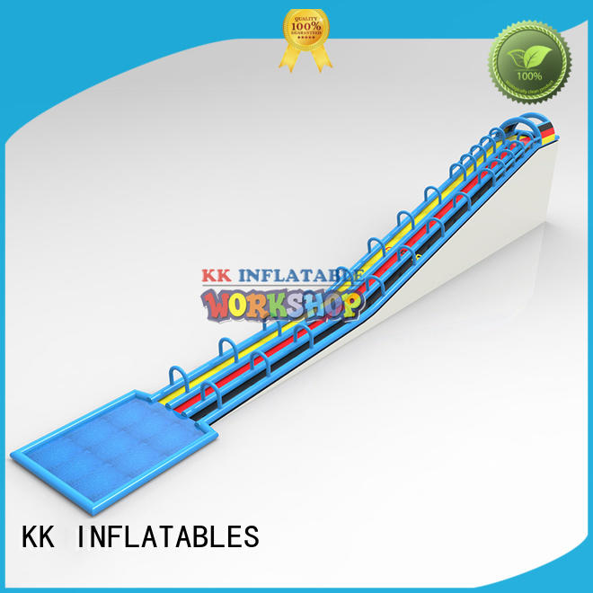 Elongated inflatable water slide