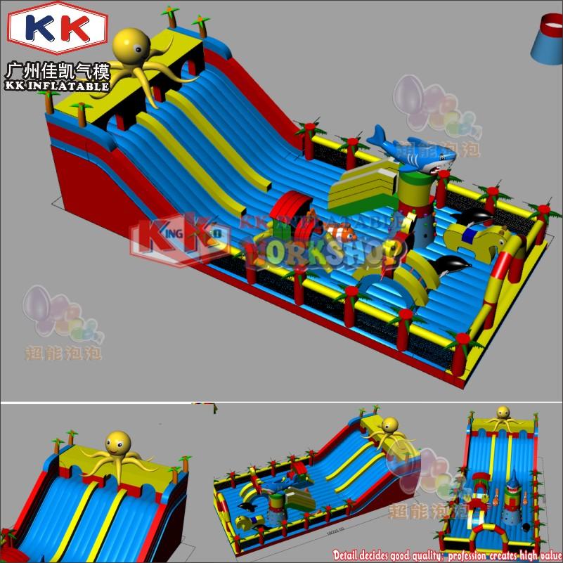 KK INFLATABLE trampoline inflatable castle factory direct for playground-1