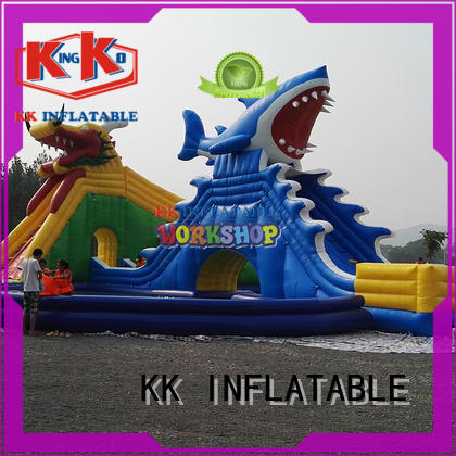 cartoon inflatable water playground rainbow for beach KK INFLATABLE
