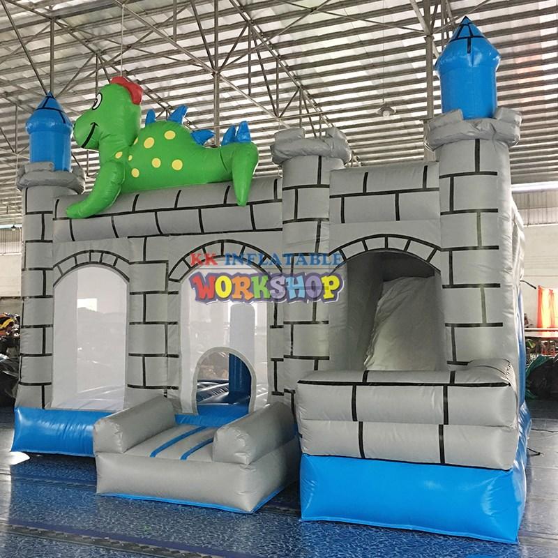 KK INFLATABLE creative bouncy castle with slide slide combination for playground-3