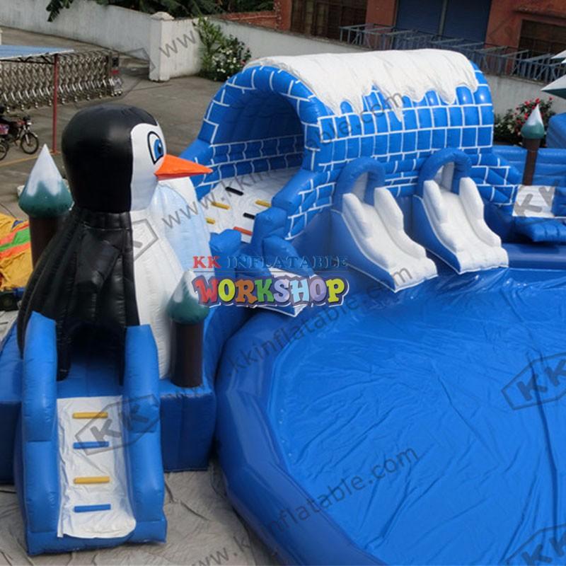 kids inflatable water park blue for children KK INFLATABLE-1